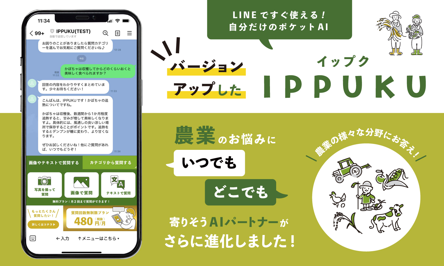 農業特化型AIチャット『IPPUKU』がリニューアルしました！